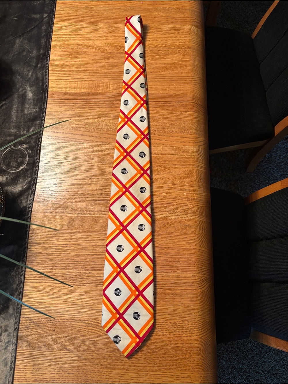 Men's 1970s Continental Airlines  Silk Tie